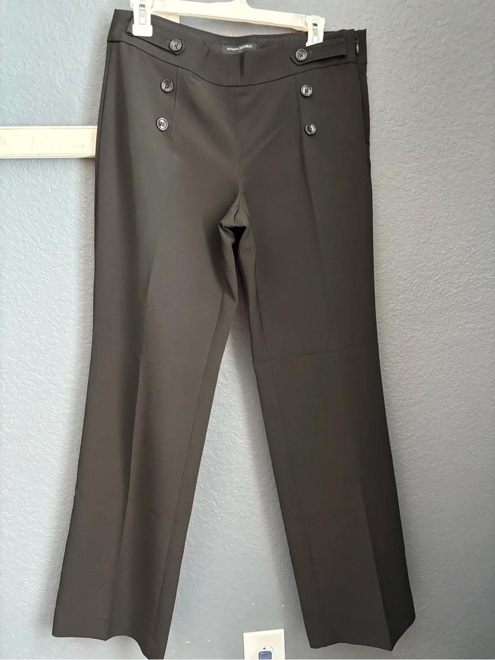 Banana Republic Black Men's Button-Accent Dress Pants